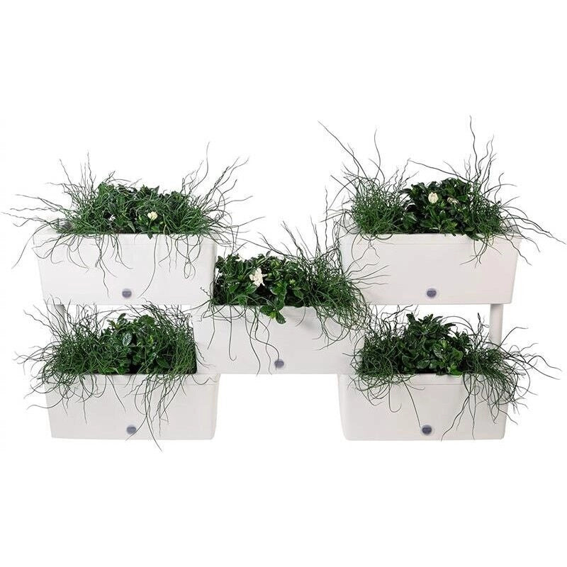 FIORIERA BRIK KIT 5 VASI IRRIGAZIONE VASI COMUNICANTI 59X23X27 (X5PZ) COLORE PANNA
