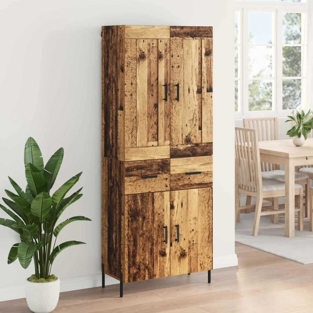 Credenza 2 pz | Madia | Buffet da pranzo | Armadio da pranzo Legno vecchio Legno multistrato