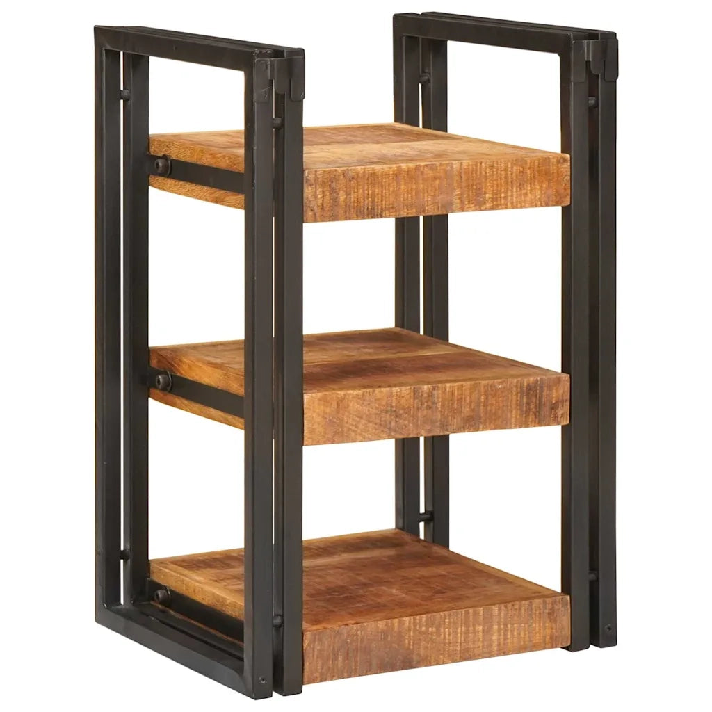 Comodino Marrone e Nero 38 x 33 x 58 cm Legno di mango massello 4016730
