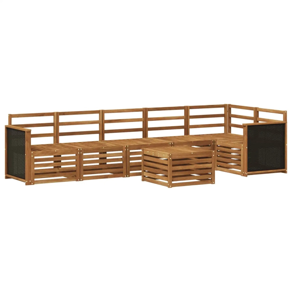 Set divano sezionale 6 pcs Naturale Legno di Acacia Massello