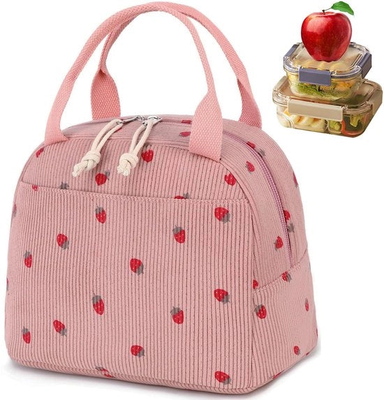 Borsa Isolante Opportuna - Borsa da Spesa Pieghevole e Riciclabile - Per Scuola Ufficio e Picnic - Borsa da Picnic Rosa - Borsa da Spalle per Donne e Viaggi