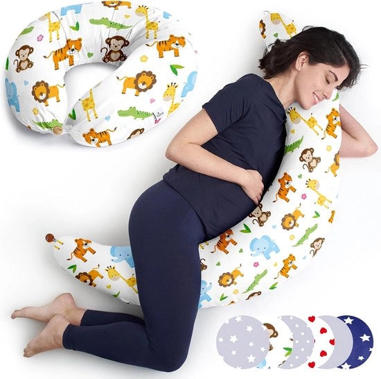 Cuscino per l'allattamento, cuscino per la gravidanza per dormire, cuscino laterale, XXL, copertura in cotone 100%, cuscino multifunzionale per bambini