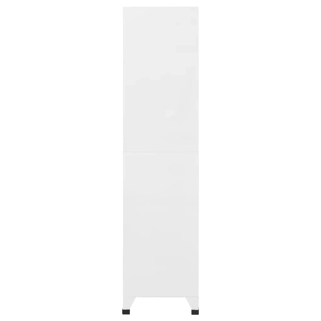 Armadietto moderno con 12 ante chiudibili a chiave 90 x 45 x 180 cm acciaio grigio chiaro 02_0047030