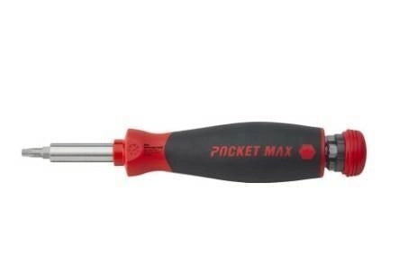 Wiha SB3803050 PocketMax Giravite con Portainserti Magnetico 8 Pezzi 1-4'' con Inserti A Taglio Phillips Pozidriv TORX colore Nero