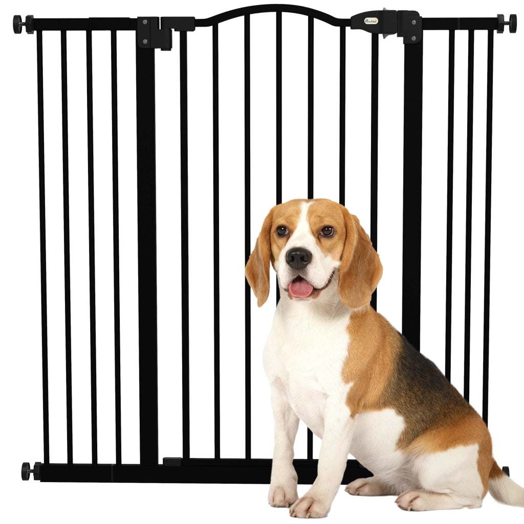 Cancelletto per Cani Estensibile ¨C zephmum ¨C Nero Metallo Plastica 74-100x94 cm