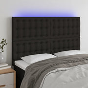 Testiera a LED Nera 144x5x118/128 cm in Tessuto 3122858