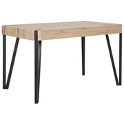 Tavolo da pranzo leggero piano in legno gambe in metallo Nero 130 x 80 cm 6 posti rettangolare industriale