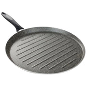 Trade Shop - Bistecchiera Tonda Rigata Padella Cucina Antiaderente Antigraffio 7 Strati 34 Cm 045017m -