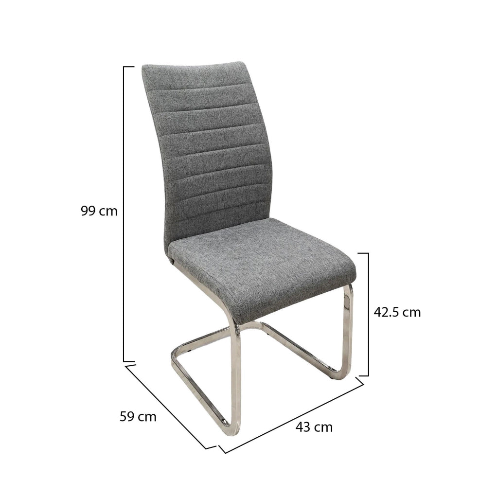 Quintano, set di Sedie 8 Sedie, Grigio
