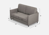 Divano 2 Posti 158x85x85 cm Karay in Tessuto Grigio