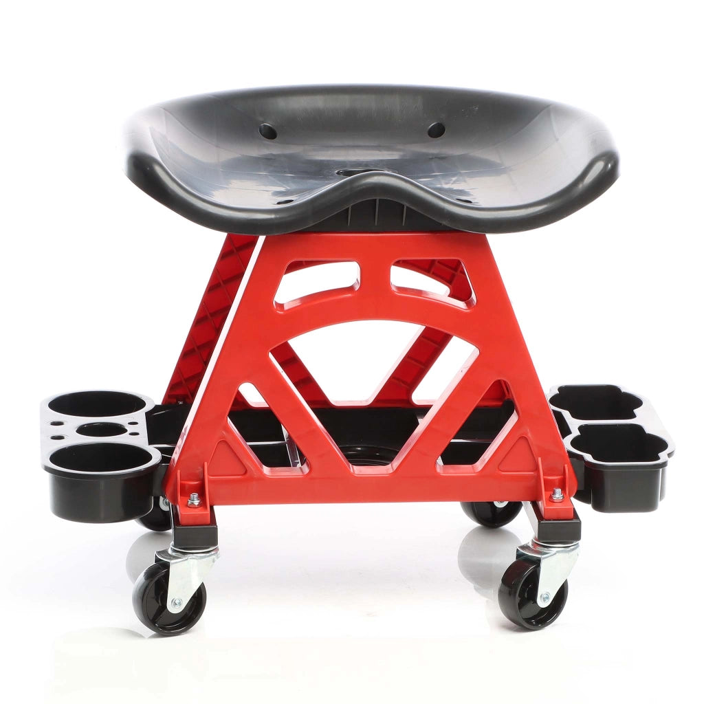 Sgabello per officina con ruote, sedile girevole a 360°, con portautensili, sgabello meccanico con portata fino a 150 kg