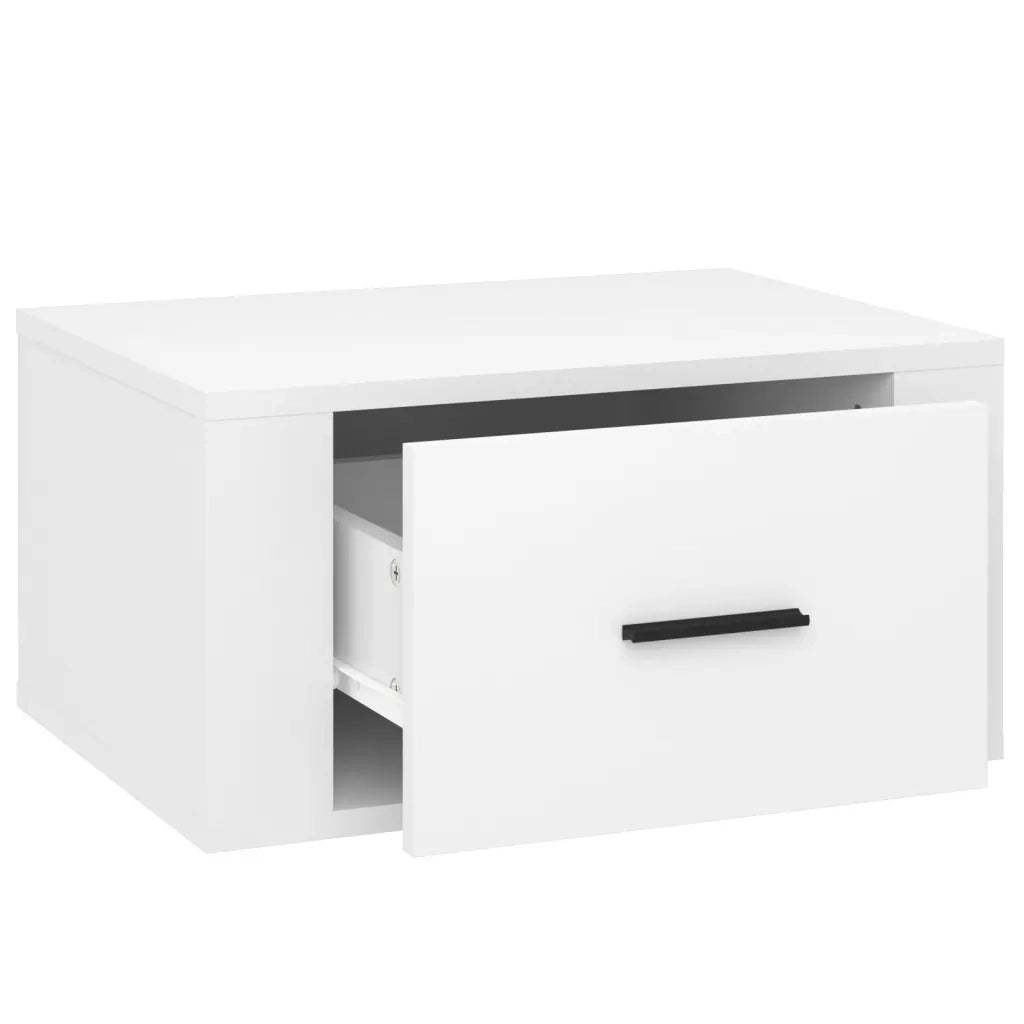 Comodini a Muro 2 pz-Set di 2 Tavolino da notte Bianco Lucido 50x36x25 cm