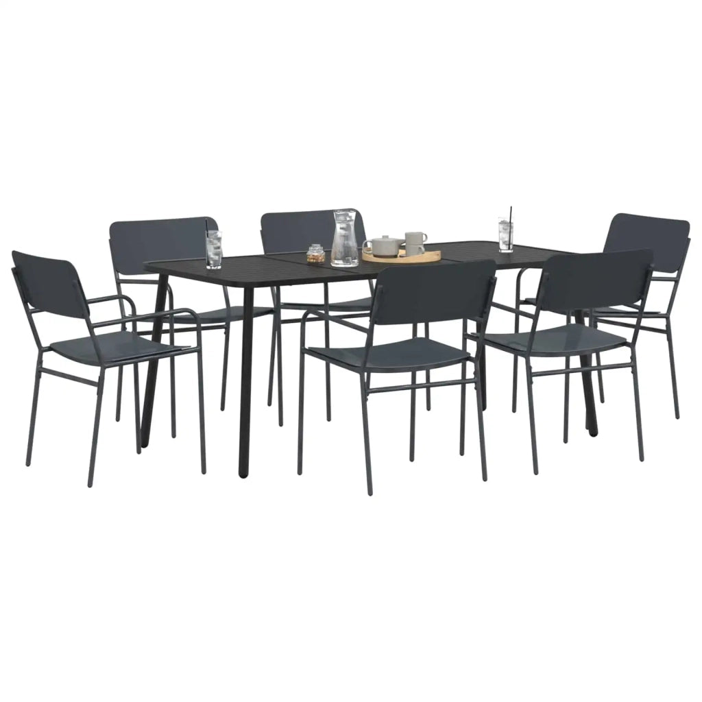 Set da pranzo 7 pz Antracite Acciaio 3422856