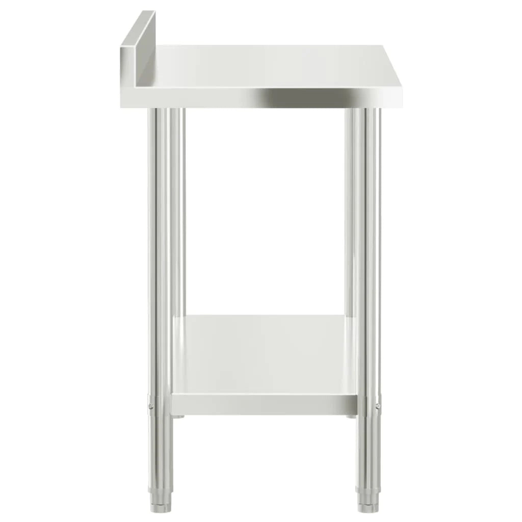 Tavolo da lavoro professionale da cucina con alzatina 110 x 55 x 93 cm acciaio inox 02_0045408
