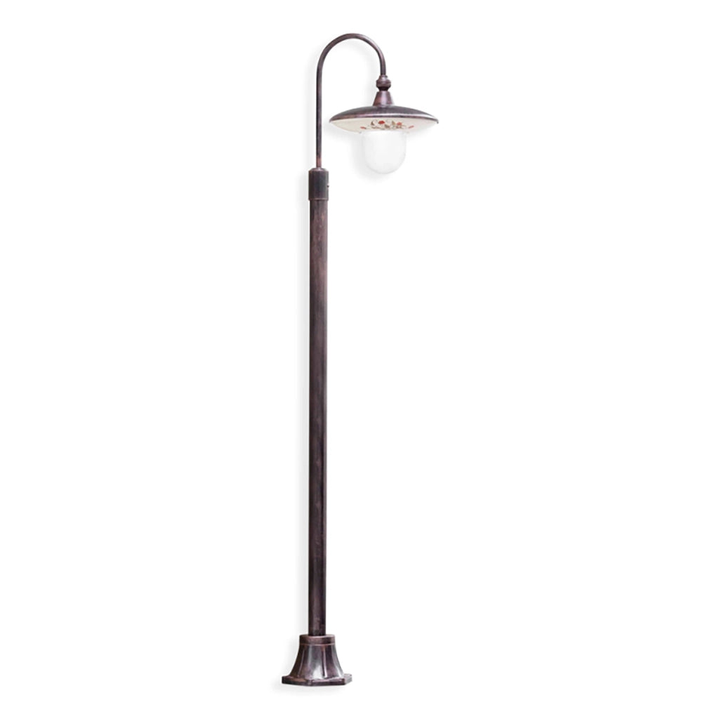 Palo Esterno Classico Latina Metallo Ceramica Nero Sfumato Rame 1 Luce E27