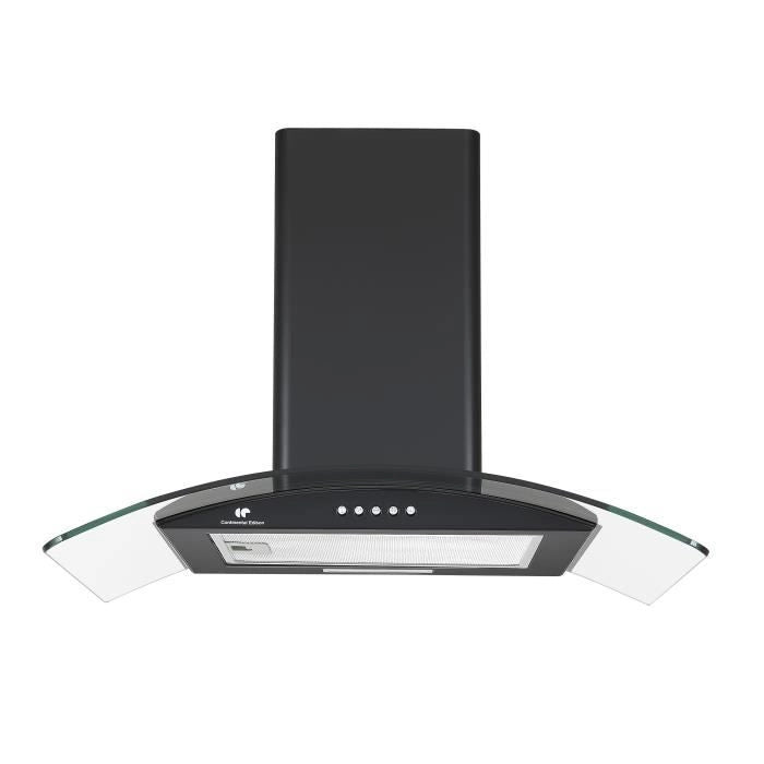 Cappuccio decorativo di Edison Continental - L60 cm - nero e vetro