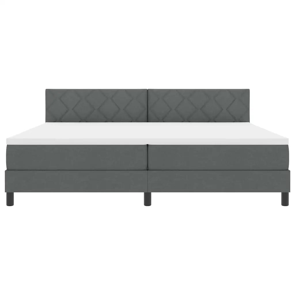Letto a molle con materasso Grigio scuro 200 x 200 cm Tessuto 3342311