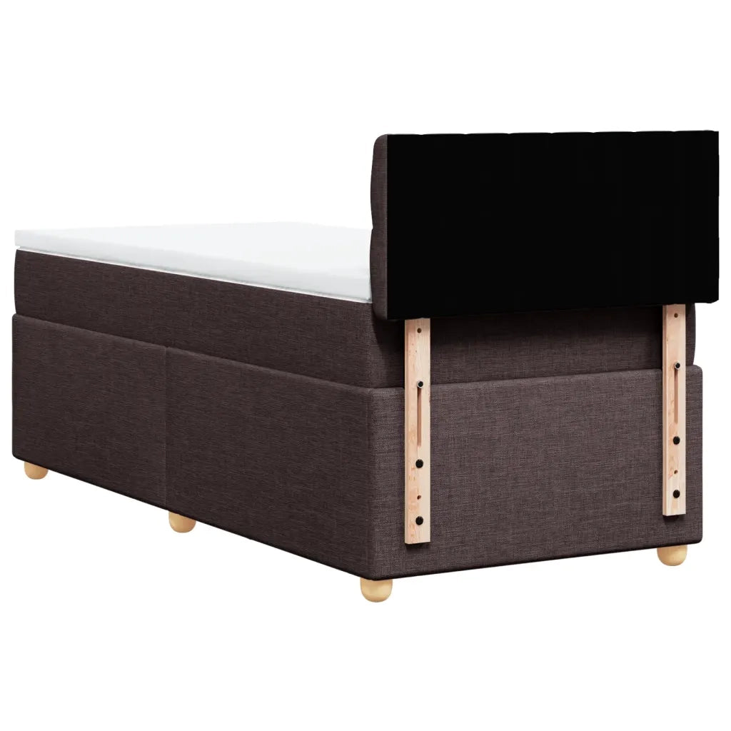 Giroletto a Molle con Materasso Marrone Scuro 90x190cm Tessuto