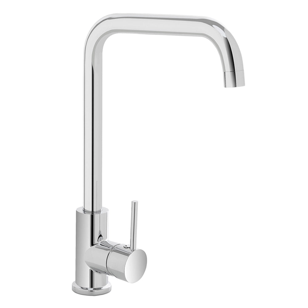 Miscelatore lavello cucina a canna alta orientabile in zinco cromato – Eden