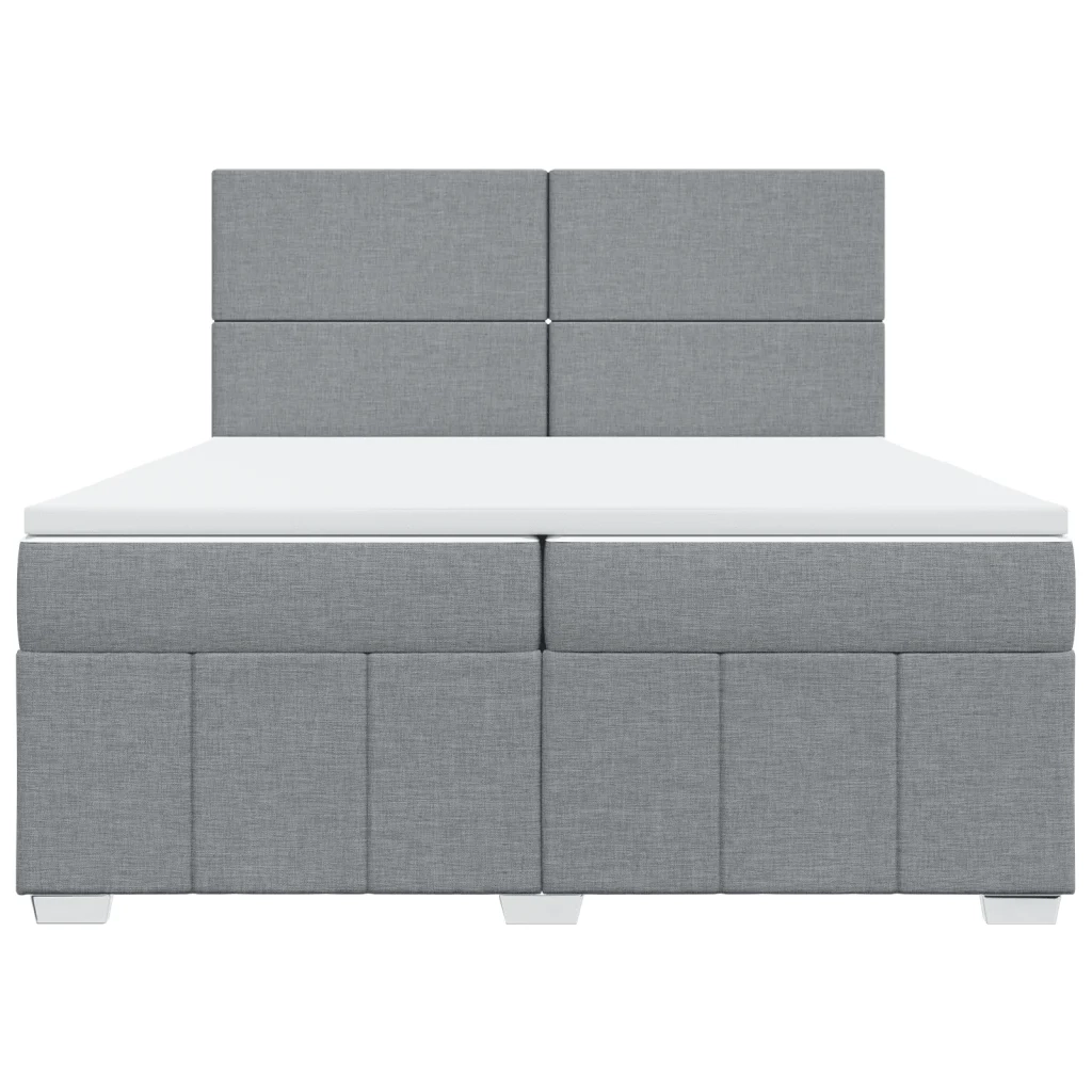 vidaXL Giroletto a Molle con Materasso Grigio Chiaro 200x200cm Tessuto