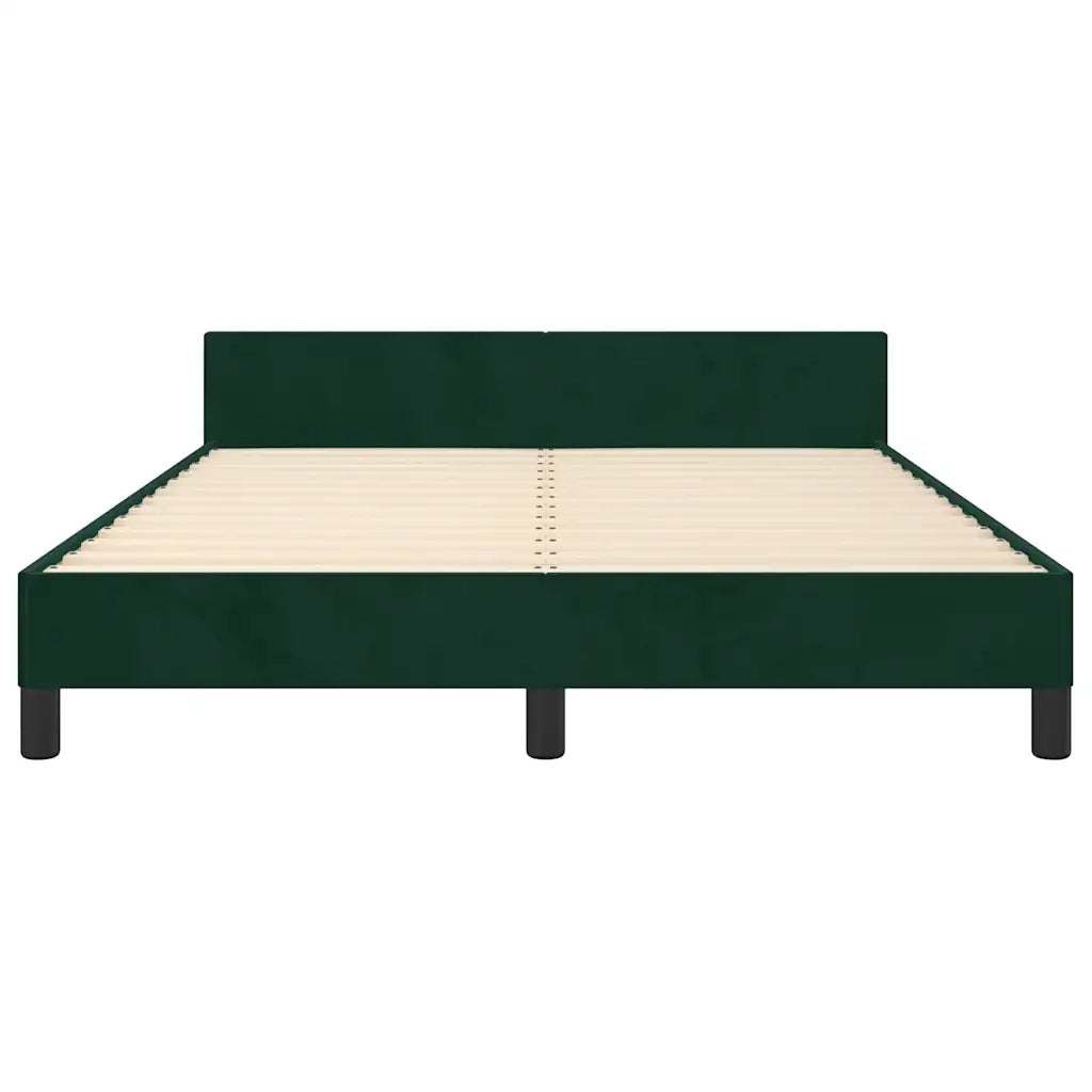 Giroletto senza Materasso Verde Scuro 140x190 cm in Velluto