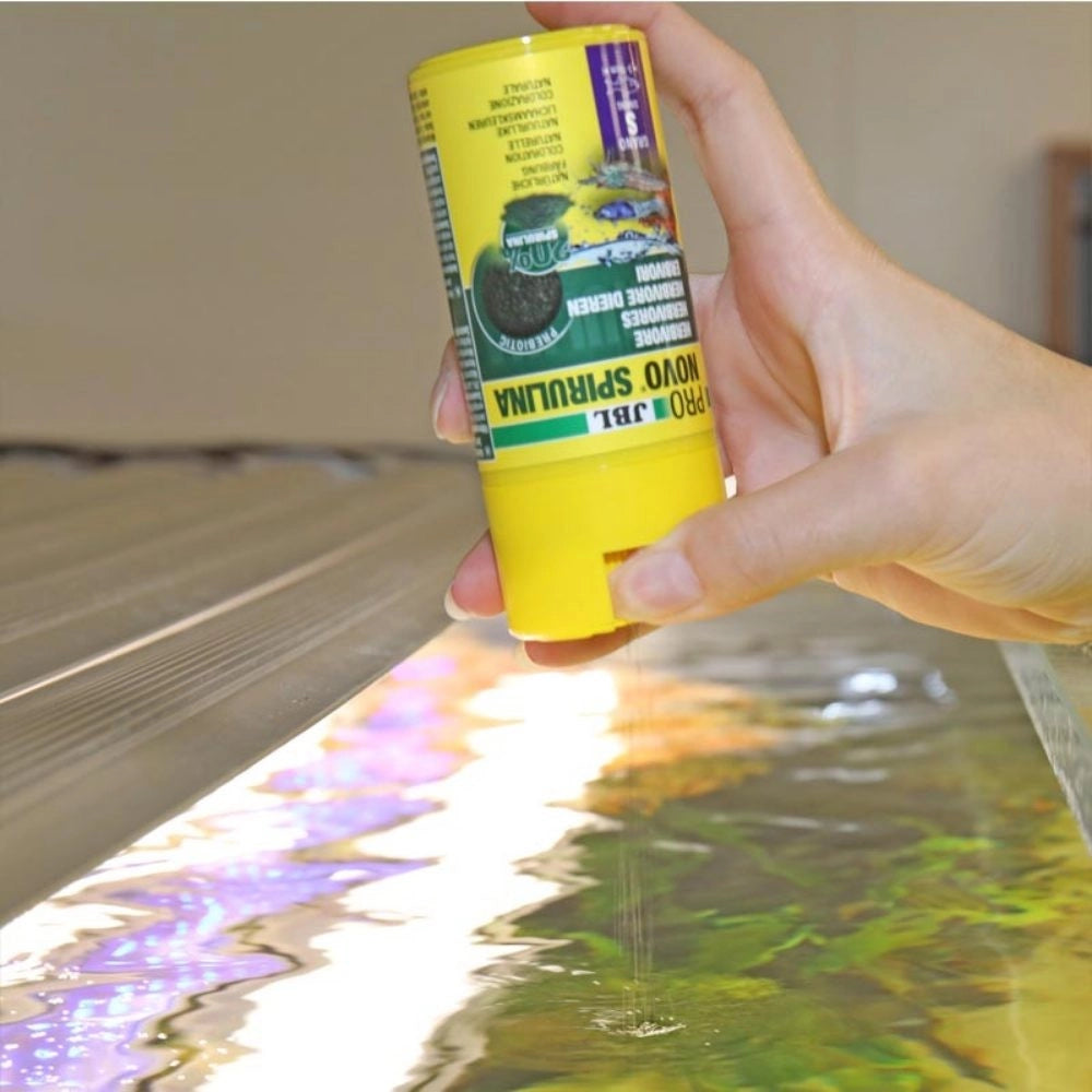 JBL ProNovo Spirulina Grano S 100ml - granuli vegetali con spirulina per gamberetti e tutti i pesci d'acquario da 3 a 10cm