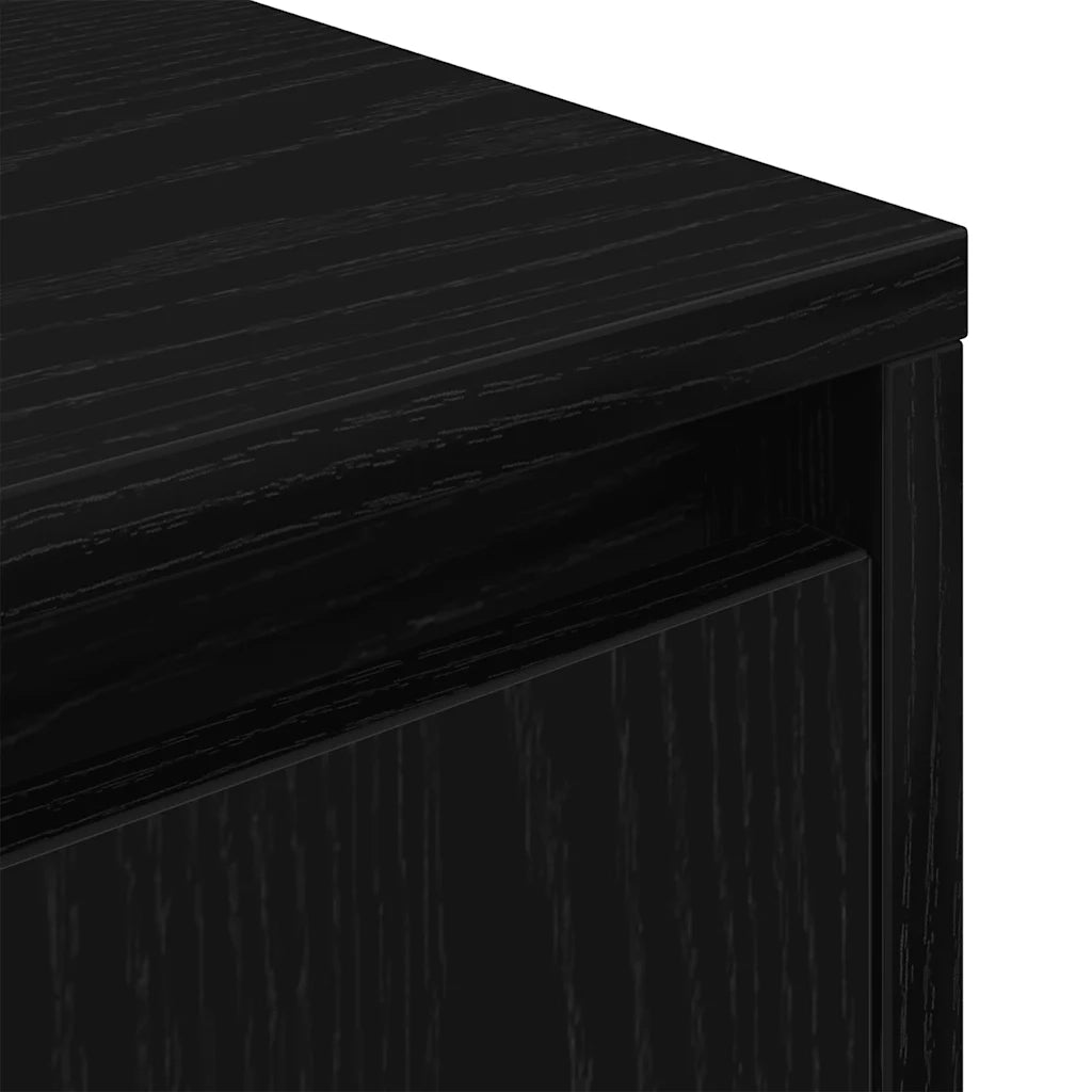 Comodino con Luci LED-Tavolino da notte Nero 38x34x50 cm 581071
