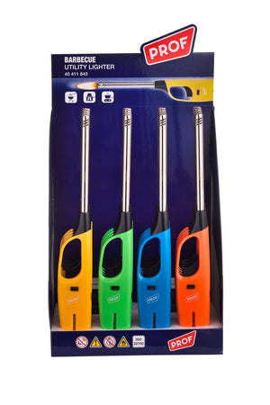 Set 16 Accendigas Ricaricabili H27,7 cm con Regolatore di Fiamma Vari Colori