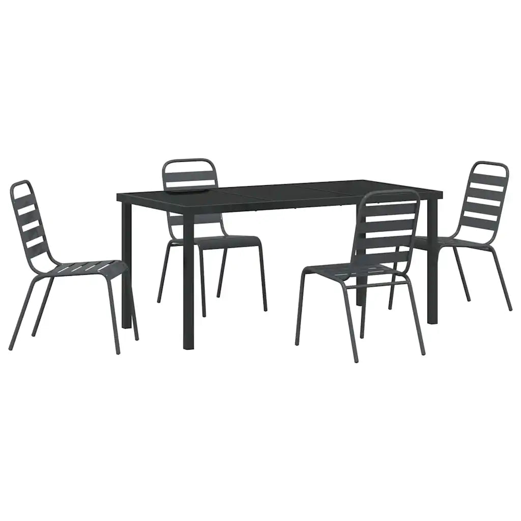 Set da Pranzo per Giardino 5 pcs Antracite