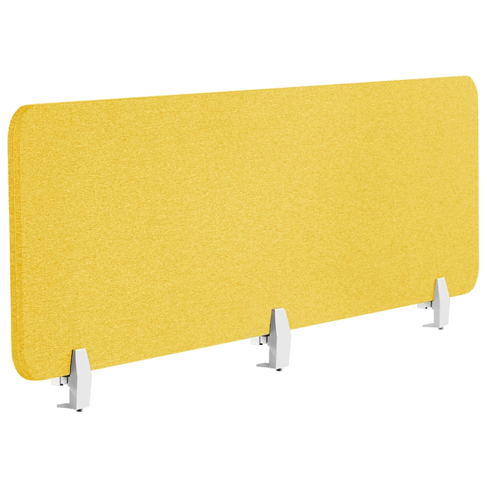 Pannello Divisorio Fonoassorbente per scrivania in PET Giallo 180 x 40 cm tavolo ufficio