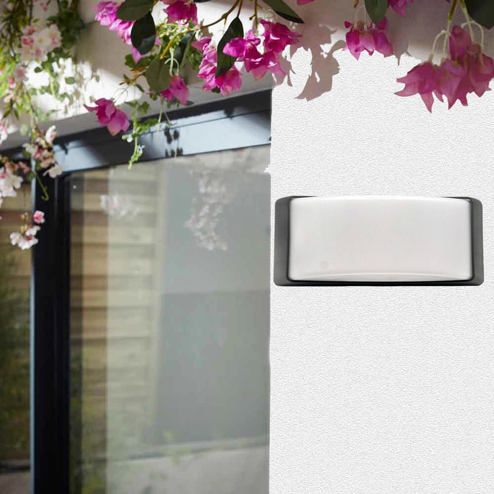 Trade Shop - Applique A Parete Per Esterno Lampada Da Muro Balconi Terrazzo Attacco E27 Ip54 567wb-h320 - Grigio Scuro
