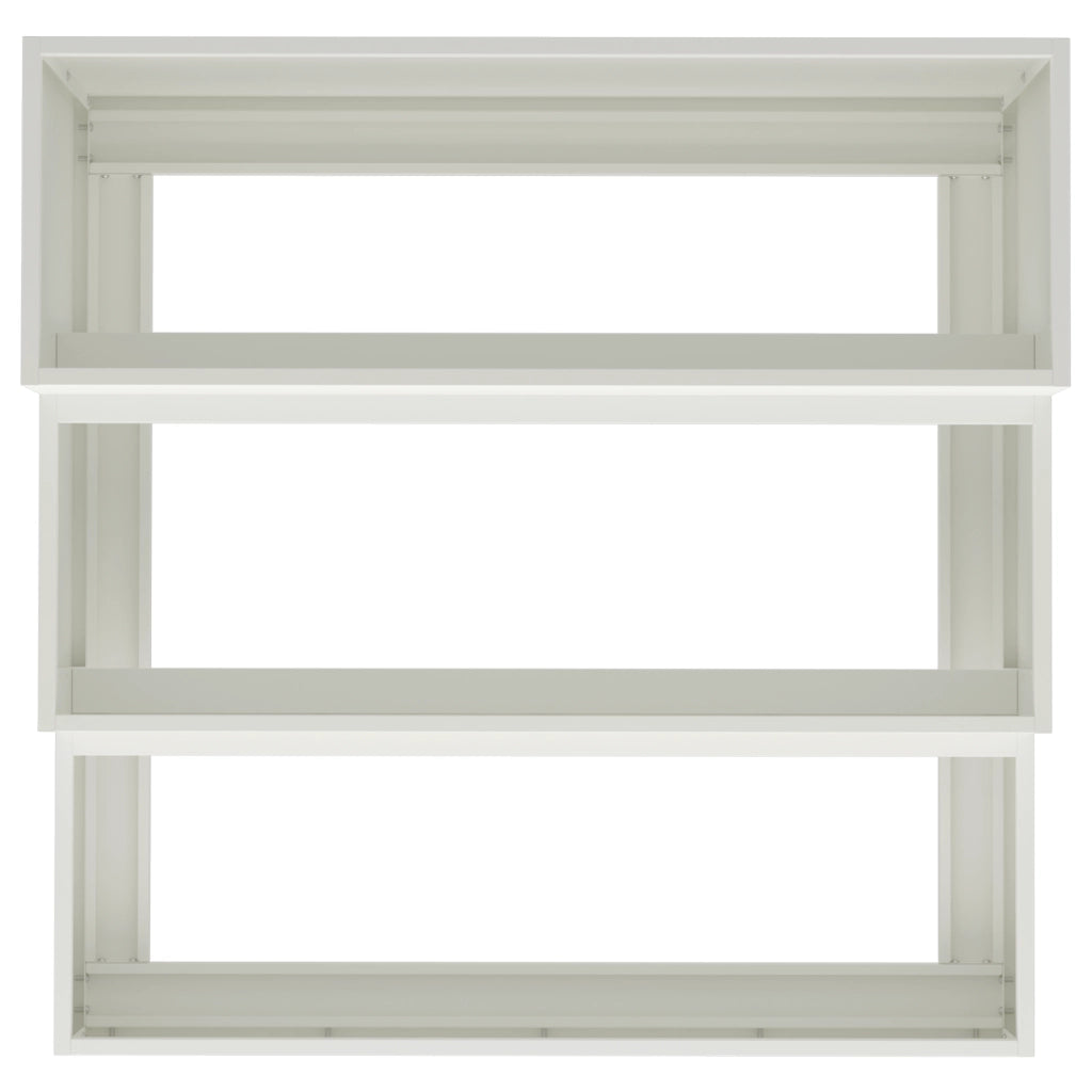 Fioriera da Giardino 3-Livelli 90x90x35 cm Bianco Acciaio