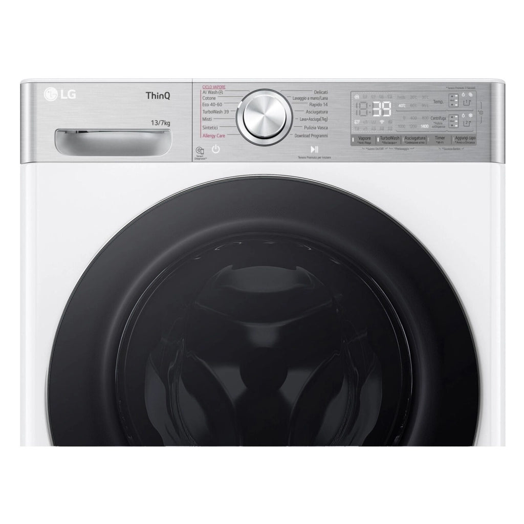 LG D4R9513TPWC Lavasciuga 13/7kg AI DD, Classe D, 1400 giri, TurboWash 360, Autodosaggio