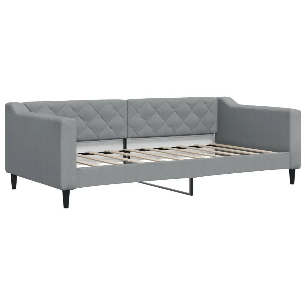 Divano Letto Estraibile Cassetti Grigio Chiaro 90x190cm Tessuto 3197490