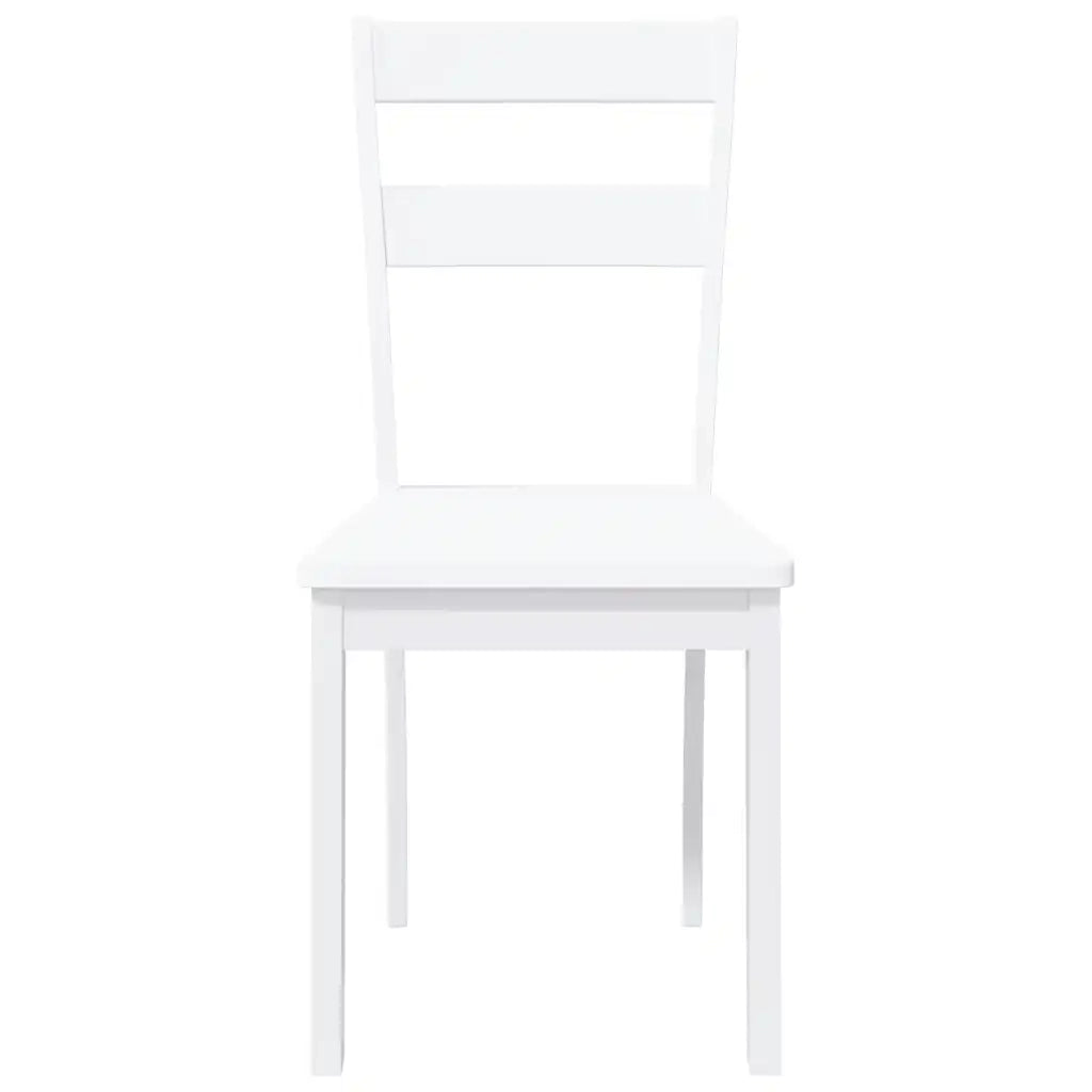 Sedie da Pranzo 2 pz Bianche in Legno Massello di Hevea 4102385