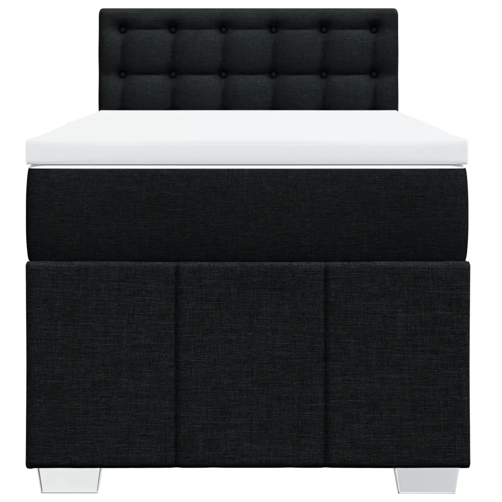Giroletto a Molle con Materasso Nero 90x190 cm in Tessuto