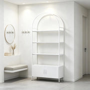 LIBRERIA ad arco 80x30x187 cm bianca con armadietto a 2 ante