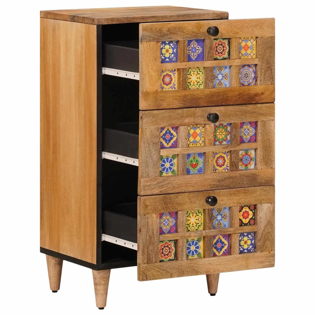 Credenza Naturale 40 x 33 x 75 cm Legno di mango massello