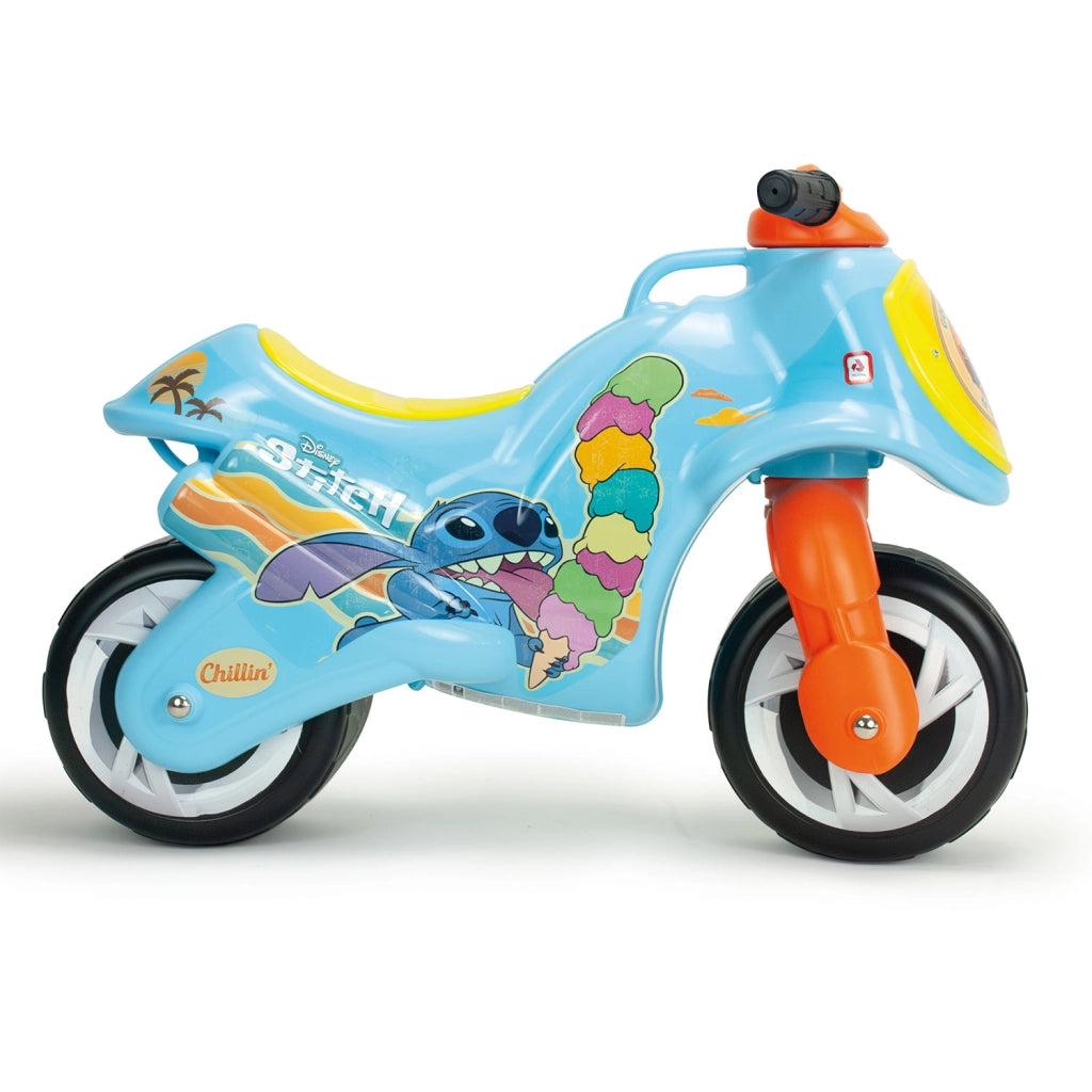 Moto Cavalcabile per Bambini Disney Stitch Neox 69x27,5x49 cm con Ruote Larghe Azzurro