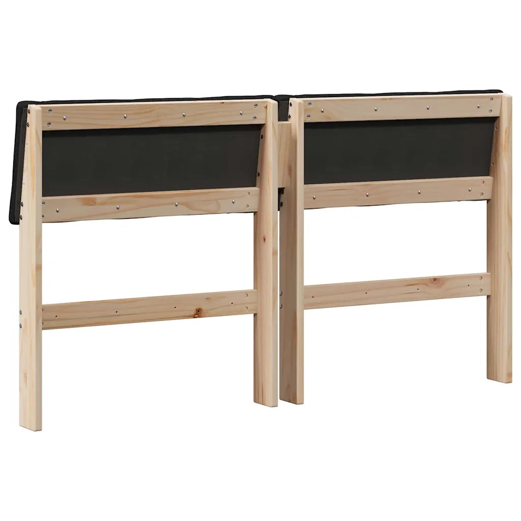 Testiera imbottita-Testiera con Cuscini-Testata Nero 150 cm Pino massello 775846