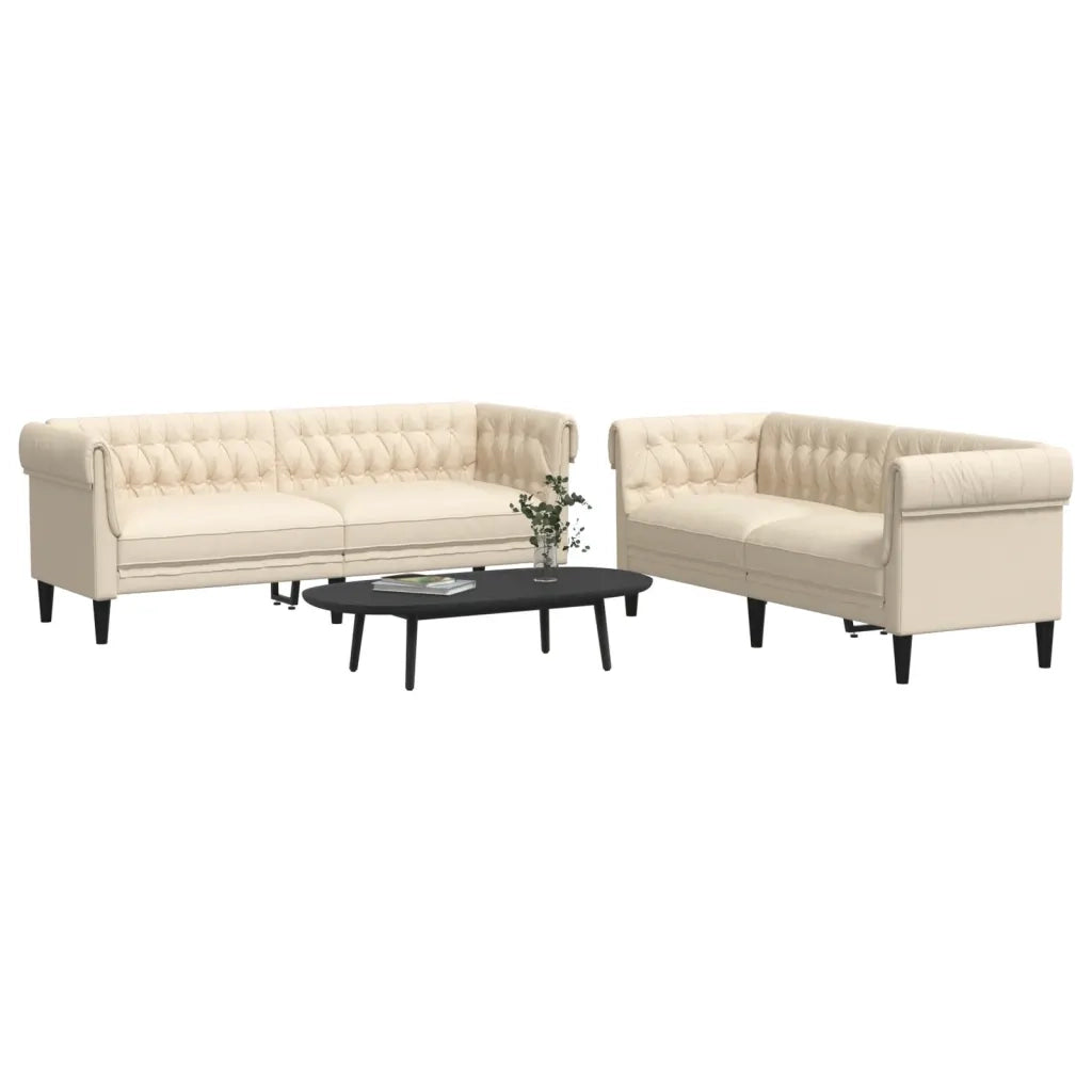 Set di Divani 2 pz Crema in Tessutocod mxl 92570