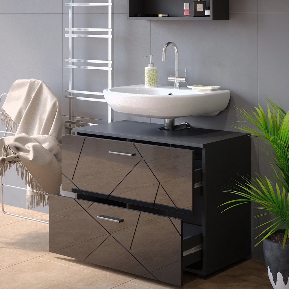 Vicco Mobile sottolavabo per bagno Antracite lucido 80 x 58.6 cm