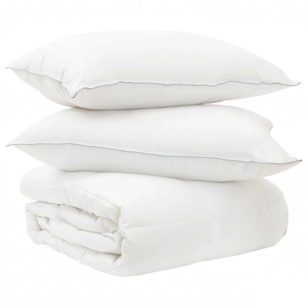 Set Duvet e Cuscino da Letto 3 pz 140 x 220 cm Inverno Bianco 3432827