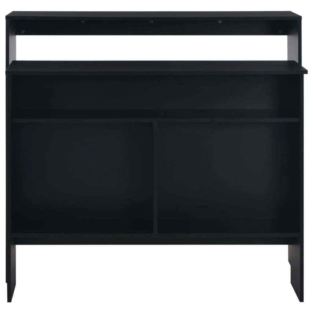 Tavolo alto da bar/bistrot con 2 piani neri 130 cm 0902039