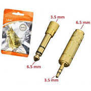 Trade Shop - Set 2 Adattatori Convertitori In Metallo Audio Da Jack 3,5 Mm A 6,5 Mm A2-637 -