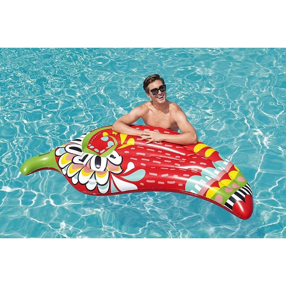 Trade Shop - Materassino Fashion Peperoncino Ispirazione Azteca 195x99 Cm Mare Piscina 43490 -