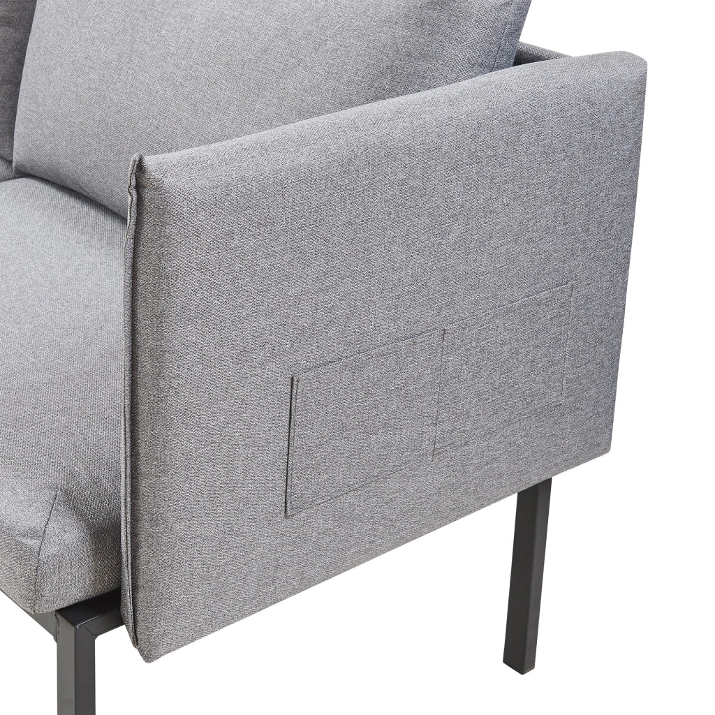 Divano/poltrona a 2 posti 69 x 158 x 63 cm grigio 03_0009132