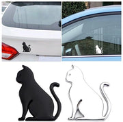 Auto Sticker Decorativo a Forma di Gatto Nero/Bianco - 2 Pezzi - Zinklegering - Decorazione Auto - Disegno Animale Unico - 5,9 x 4,3 cm - Decorazione Auto
