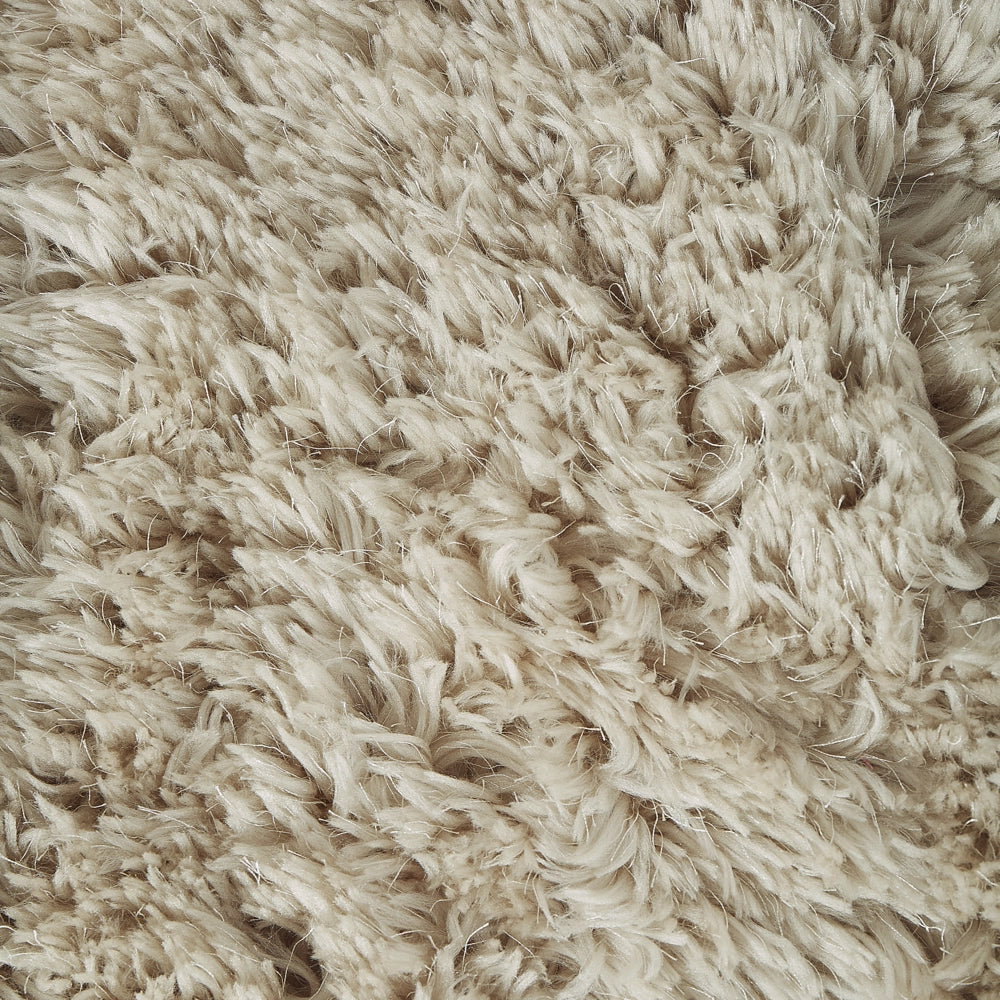 Tappeto Shaggy Tappeto a pelo lungo Solid Beige Poliestere Rettangolare 140 x 200 cm