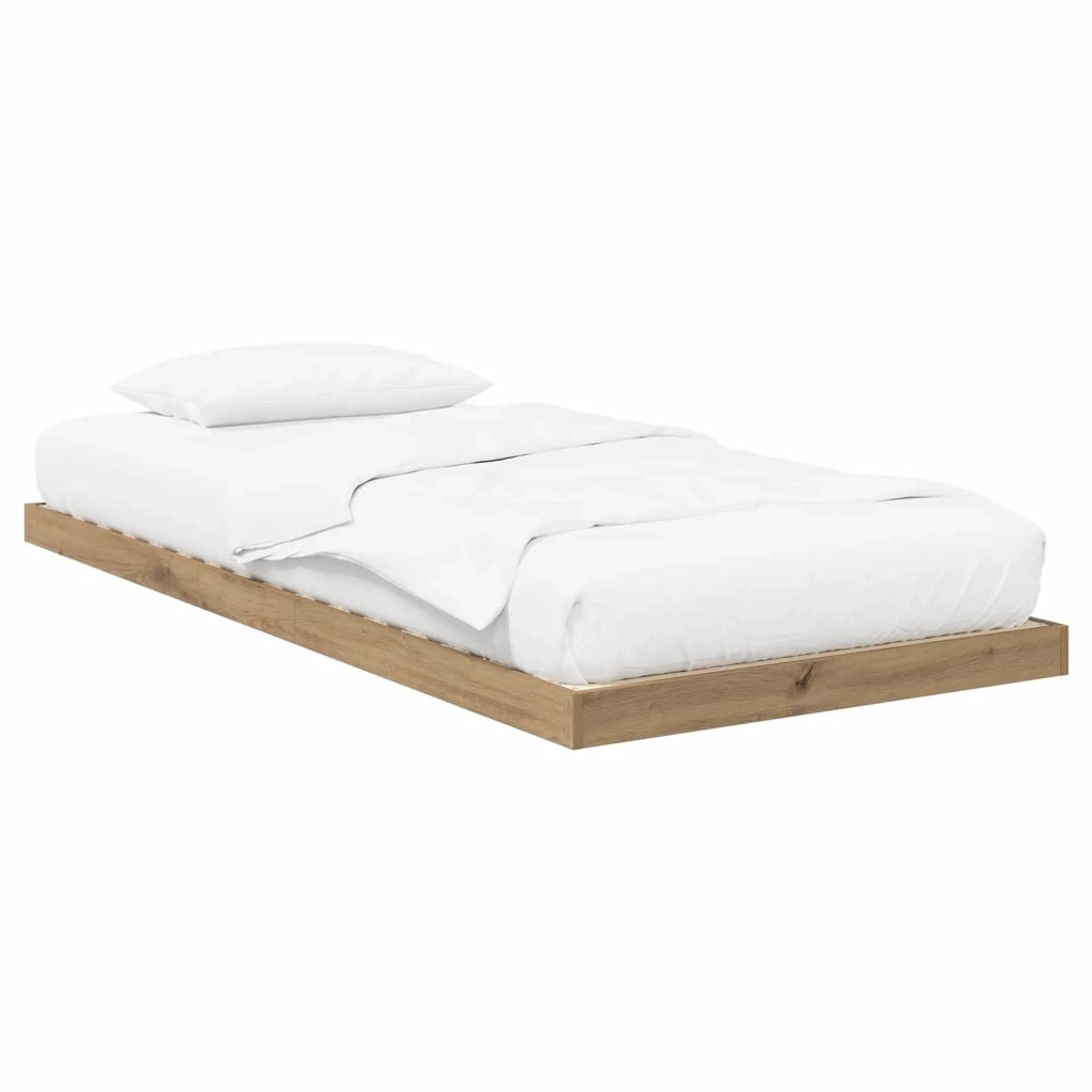 Struttura letto a terra Rovere artigianale 75 x 190 cm